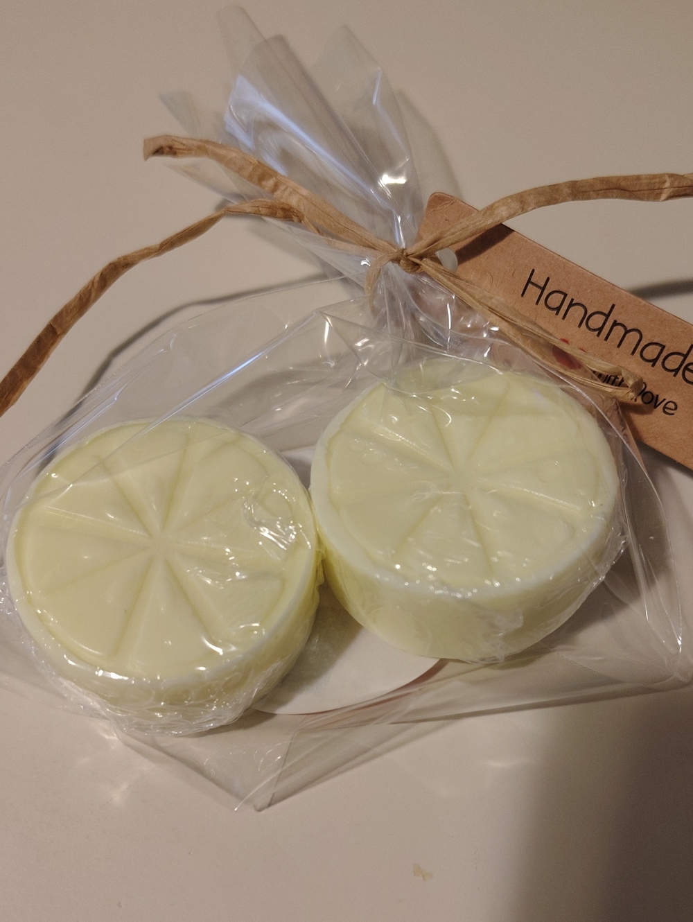 Handmade Cream Lemon Goats Milk Soaps- Set of 2 Approximately 2.2 oz